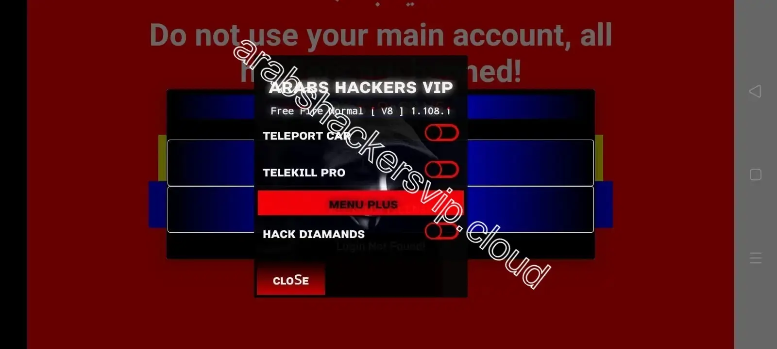 Screenshot of Arabs Hackers VIP VIP Free Fire Accounts